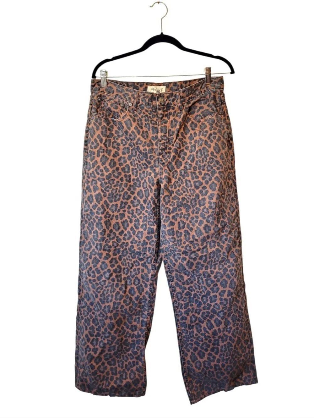 Madewell Low Slung Baggy Leopard Print Women’s Jeans Size 27
